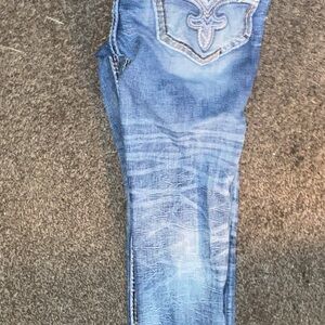 Rock Revival Blue Boot Cut Jeans for men cant fit them size 34